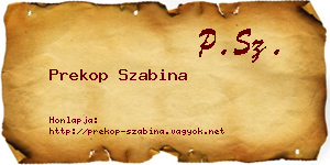 Prekop Szabina névjegykártya